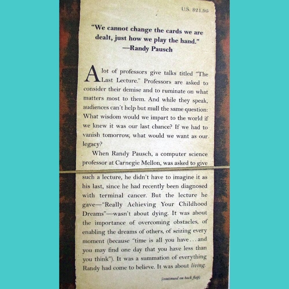 Book: The Last Lecture, by Randy Pausch with Jeffrey Zaslow - Picture 2 of 12